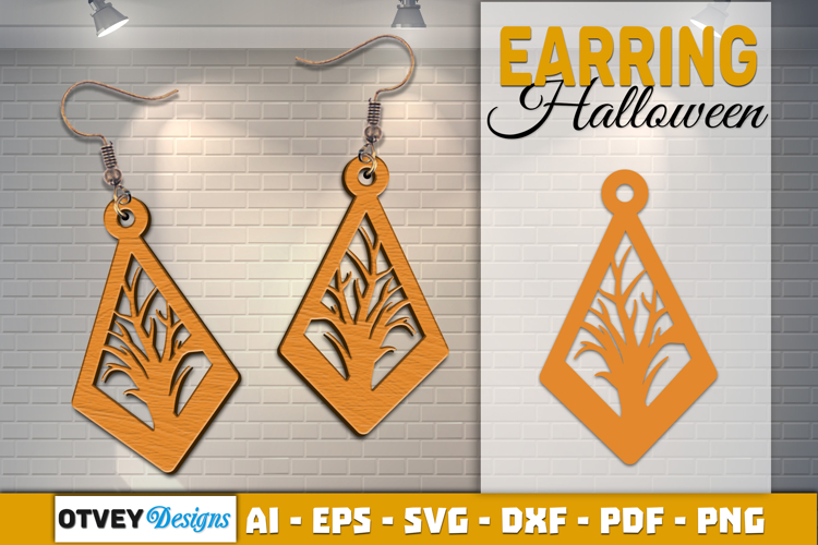 Halloween Earrings Lasercut | Halloween Jewelry Template
