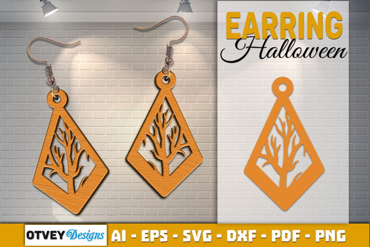 Halloween Earrings Lasercut | Halloween Jewelry Template