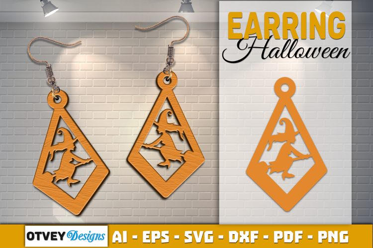 Halloween Earrings Lasercut | Halloween Jewelry Template