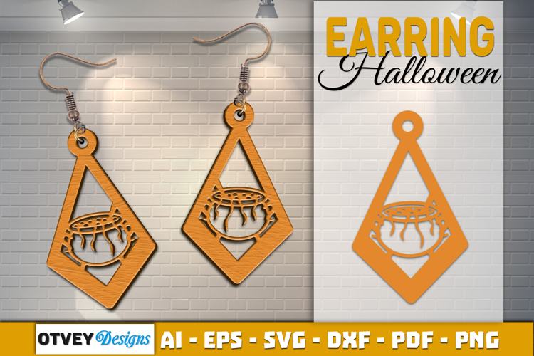 Halloween Earrings Lasercut | Halloween Jewelry Template