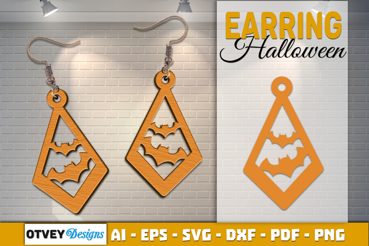Halloween Earrings Lasercut | Halloween Jewelry Template