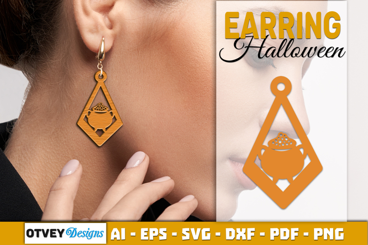 Halloween Earrings Lasercut | Halloween Jewelry Template