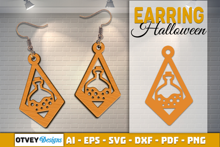Halloween Earrings Lasercut | Halloween Jewelry Template