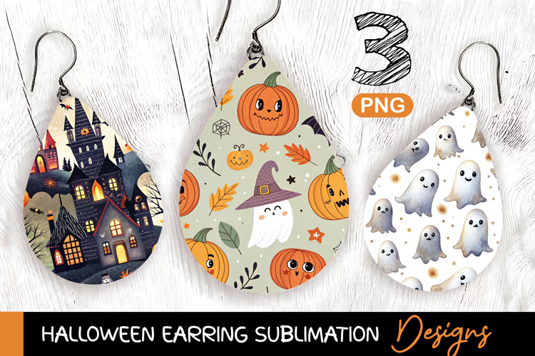 Halloween Earring Sublimation, Spooky Sublimation Designs