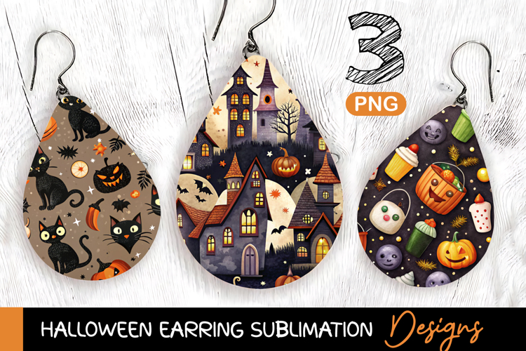 Halloween Earring Sublimation, Funny Earring Sublimation PNG