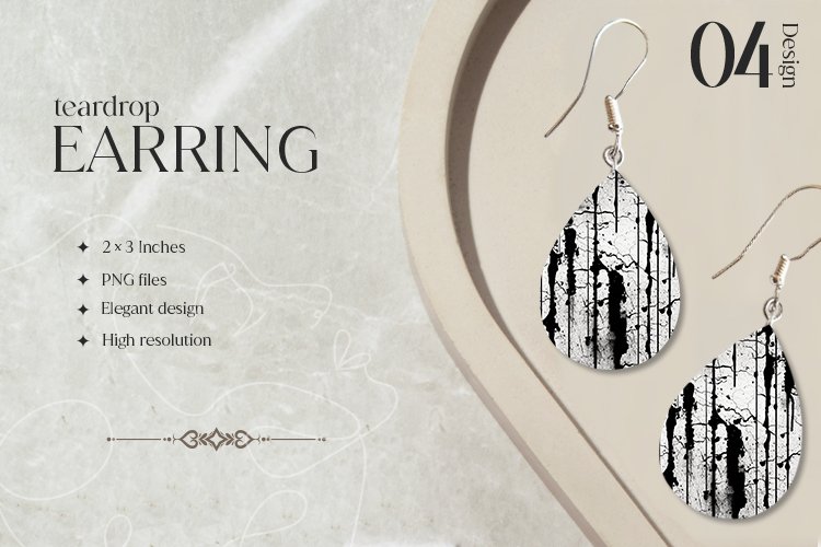 Distressed Horror Teardrop Earring Sublimation Design