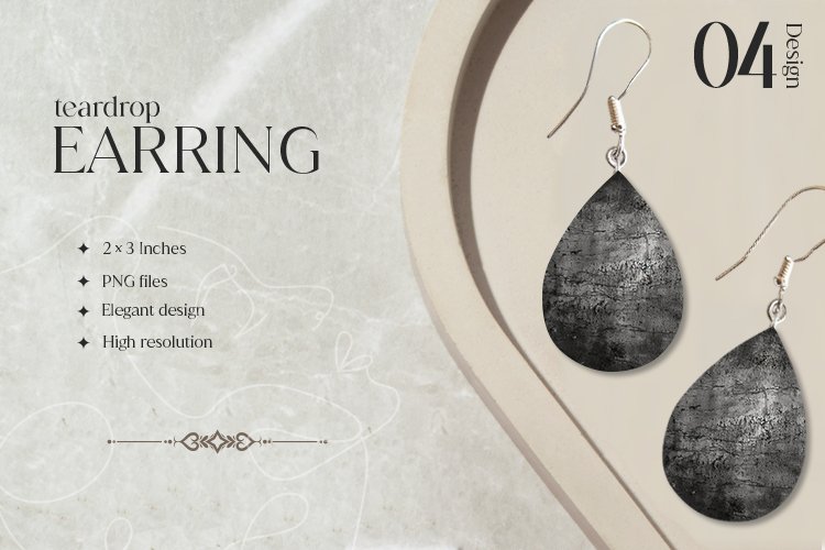 Scary Grunge Teardrop Earring Sublimation Design