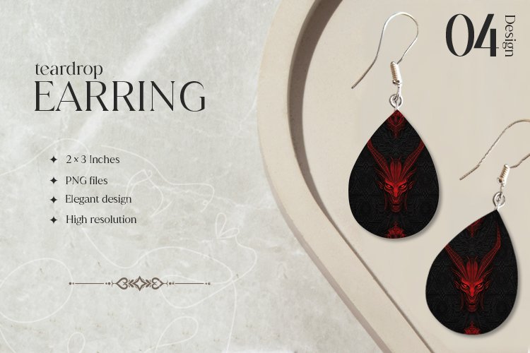 Stanic Teardrop Earring Sublimation Design