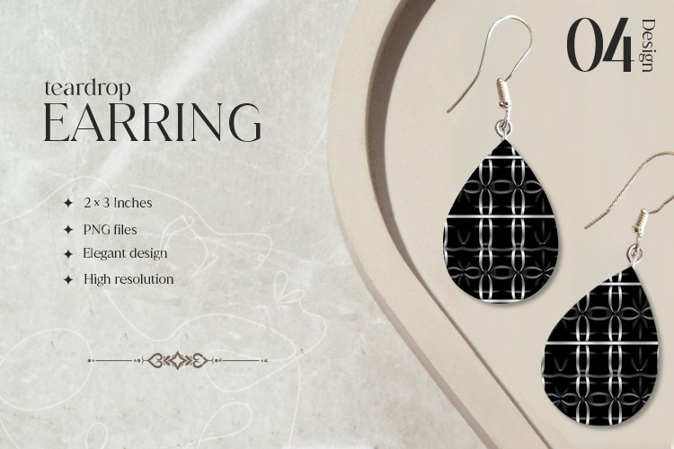 Geometric Teardrop Earring Sublimation Design