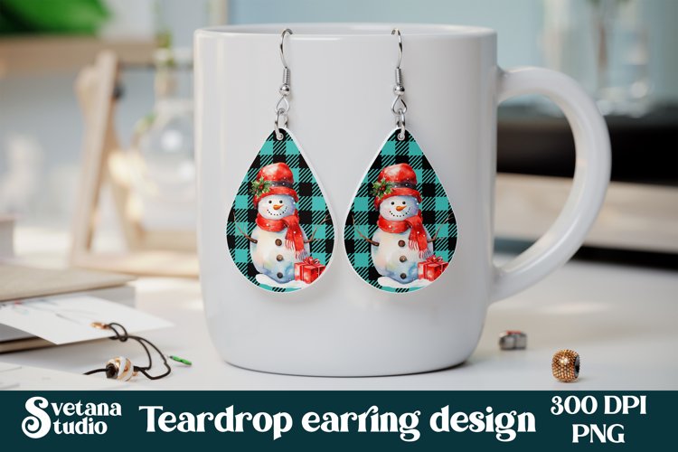 Christmas snowman earring sublimation