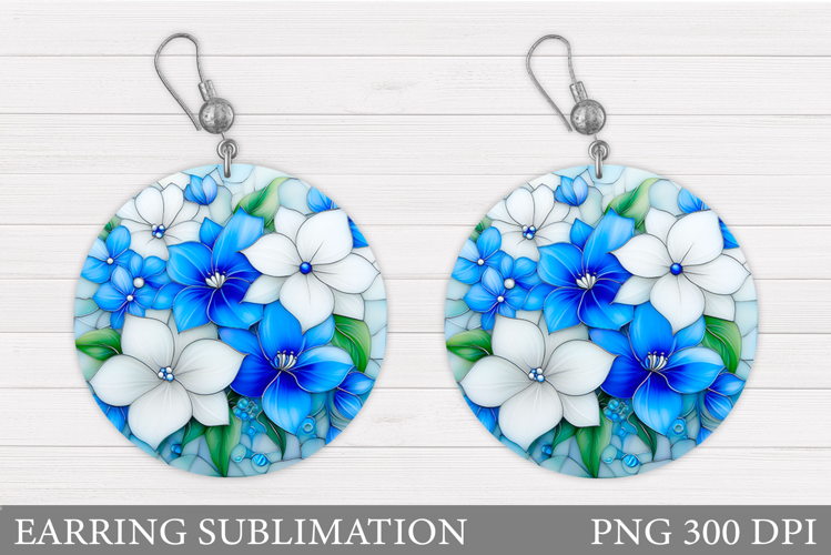 Flowers Round Earring. Wildflowers Earring Sublimation