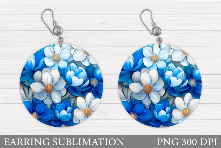 Floral Earring Sublimation. Flowers Earring Design