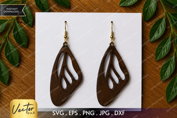 Abstract Teardrop Earrings SVG| Laser Cut Earring example image 1