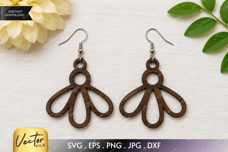 Minimal Petal Earrings SVG| Laser Cut Earrings example image 1