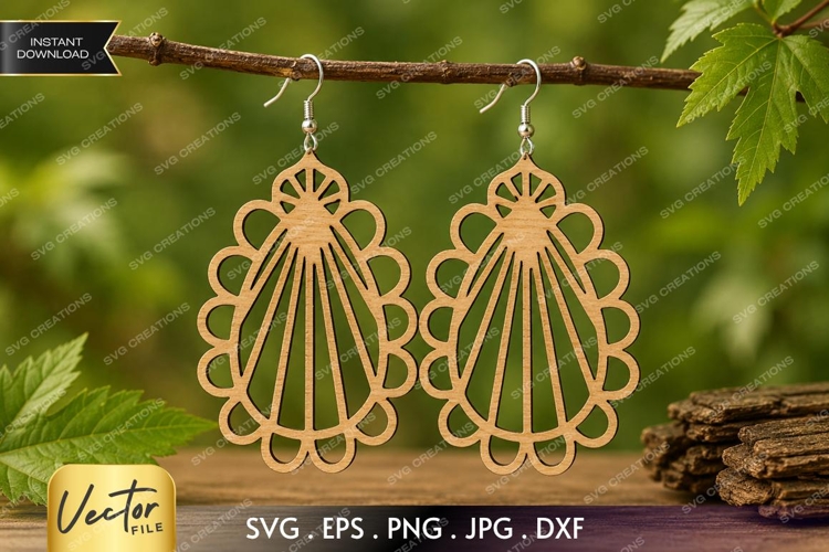 Sunburst Arch Earrings SVG| Laser Cut Earring