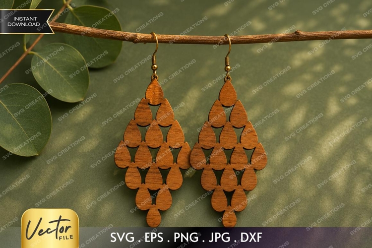 Layered Petal Earrings SVG| Laser Cut Earring