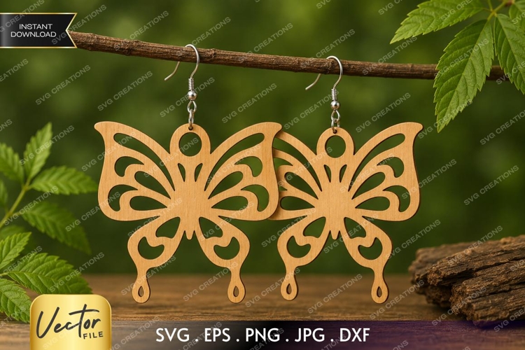 Love Floral Heart Earrings SVG| Laser Cut Earring