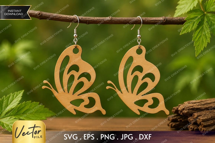 Abstract Butterfly Earrings SVG| Laser Cut Earring