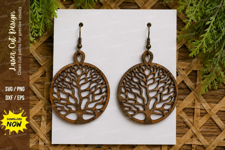 Tree of Life Earrings Laser Cut SVG File tree of life earrin