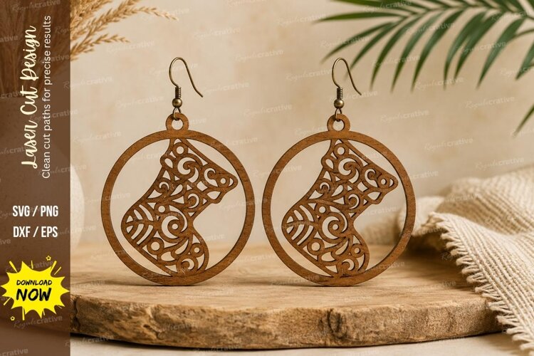 Christmas Tree Earrings Laser Cut SVG File christmas tree example image 1