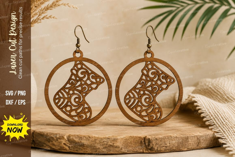 Christmas Tree Earrings Laser Cut SVG File christmas tree