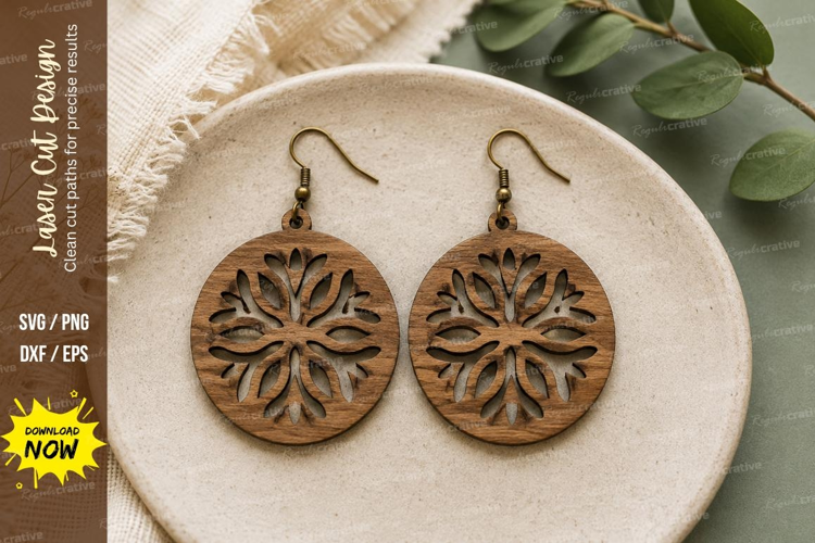 Floral Earrings Laser Cut SVG File floral earrings svg, flow