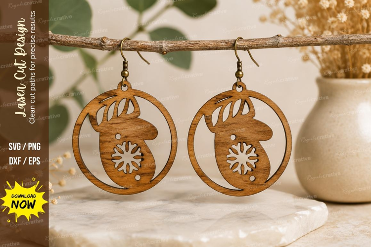 Snowflake Ornament Earrings Laser Cut SVG File snowflake ear