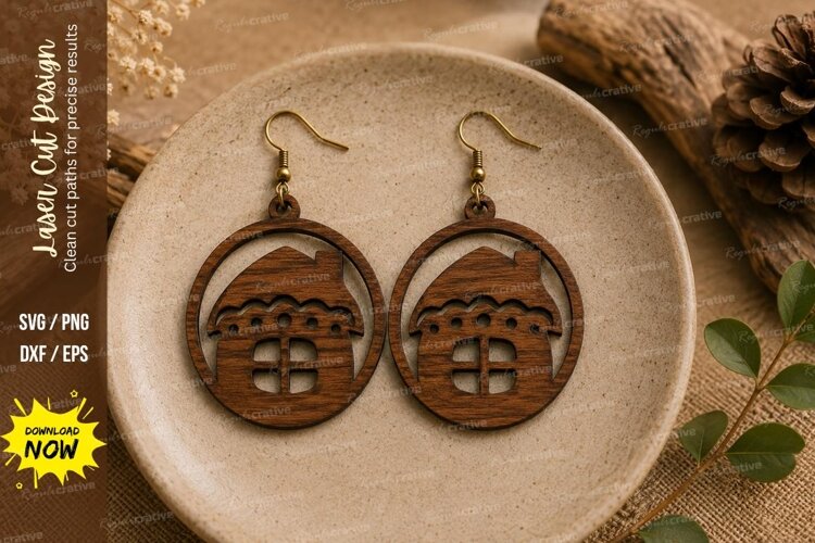 Camper Trailer Earrings Laser Cut SVG File camper trailer ea example image 1