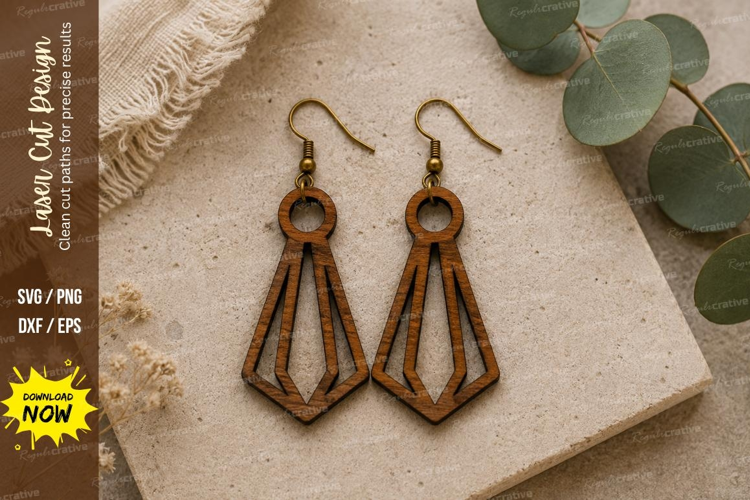 Geometric Dangle Earrings Laser Cut SVG File geometric