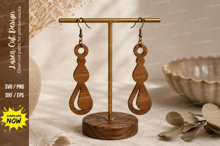 Twist Drop Earrings Laser Cut SVG File twist earrings svg,