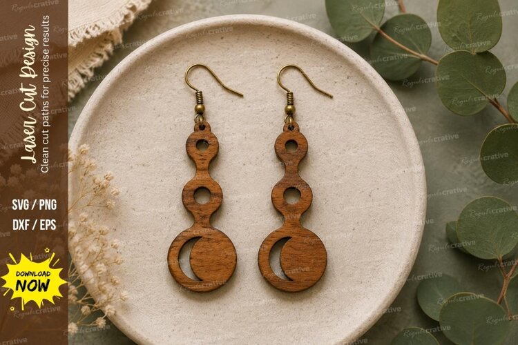 Circle Drop Earrings Laser Cut SVG File circle earrings svg example image 1