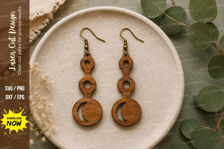 Circle Drop Earrings Laser Cut SVG File circle earrings svg