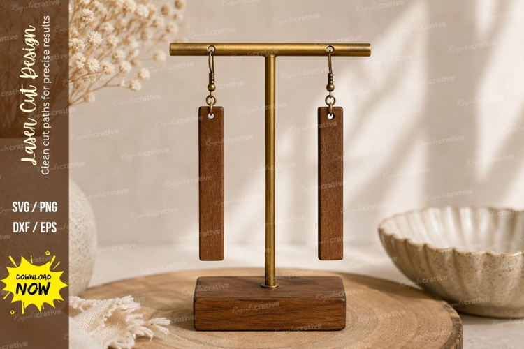 Bar Drop Earrings Laser Cut SVG File bar earrings svg, drop