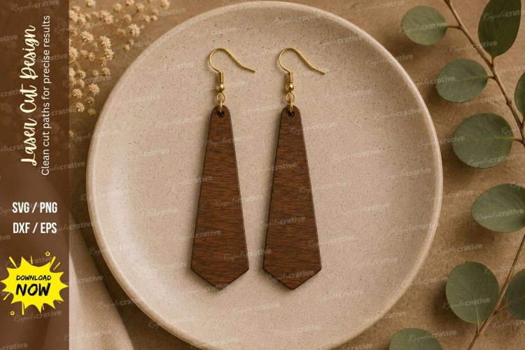 Geometric Drop Earrings Laser Cut SVG File geometric earring