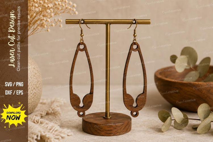 Teardrop Dangle Earrings Laser Cut SVG File teardrop earring