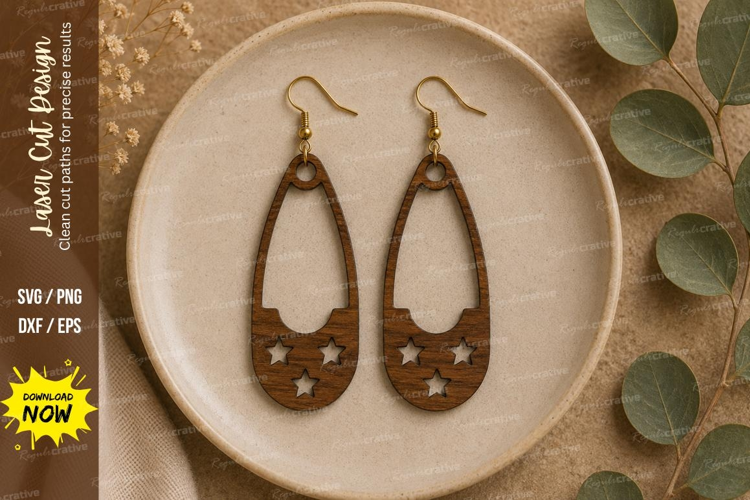 Celestial Star Earrings Laser Cut SVG File celestial earring