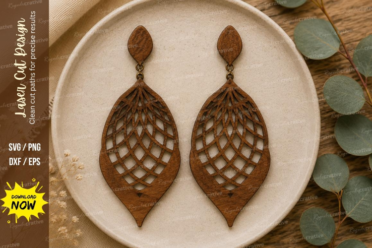 Lattice Teardrop Earrings Laser Cut SVG File lattice earring
