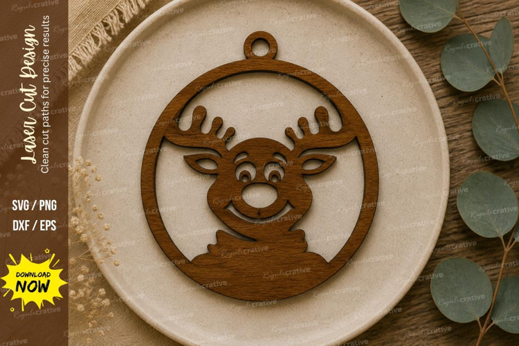 Reindeer Ornament Laser Cut SVG File reindeer svg, christmas