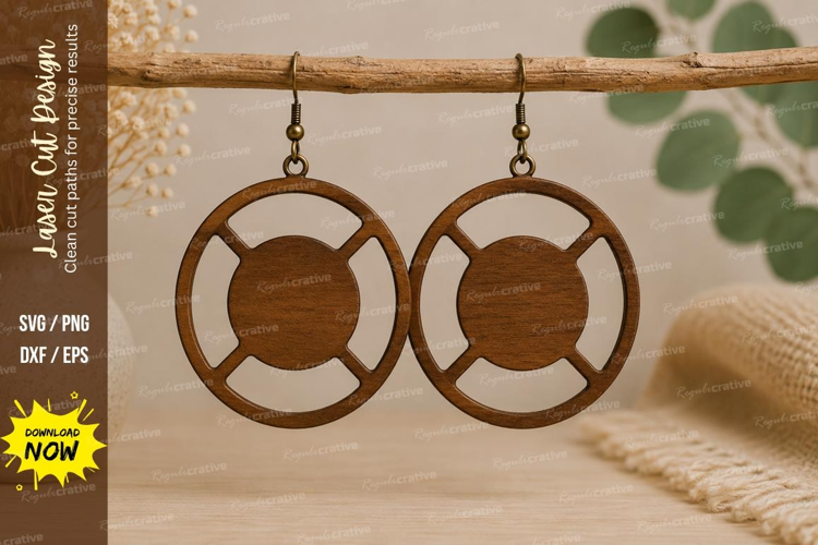 Round Geometric Earrings Laser Cut SVG File round earrings