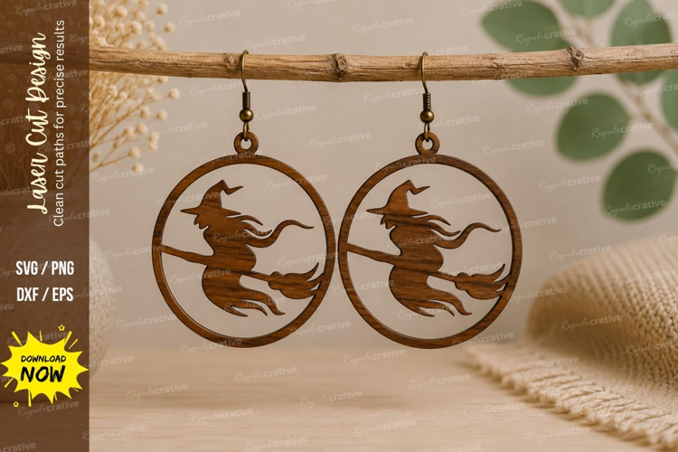 Witch Earrings Laser Cut SVG File witch earrings svg, hallow