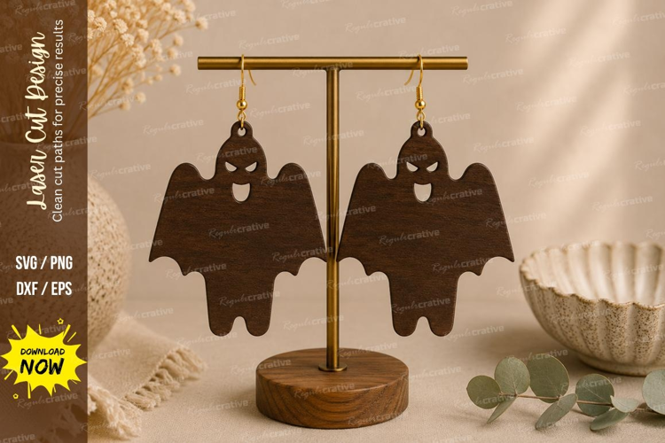 Halloween Ghost Earrings Laser Cut SVG File ghost earrings