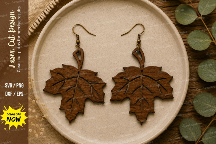 Maple Leaf Earrings Laser Cut SVG File maple leaf earrings