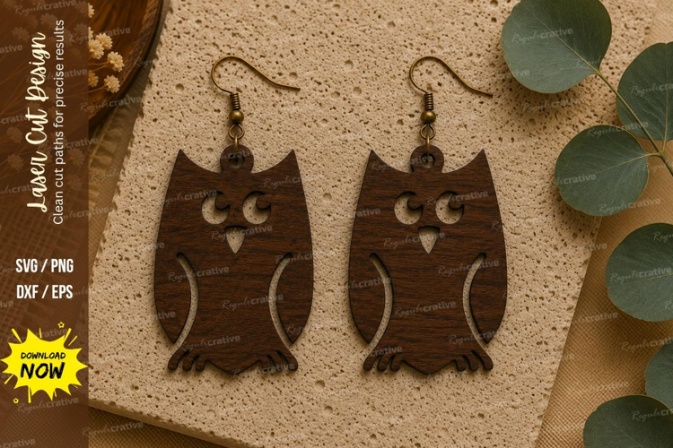 Halloween Owl Earrings Laser Cut SVG File owl earrings svg,