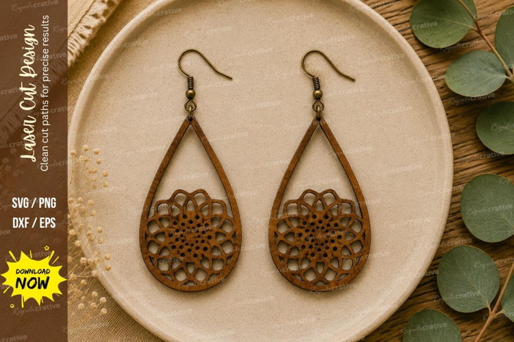 Filigree Teardrop Earrings Laser Cut SVG File teardrop earri