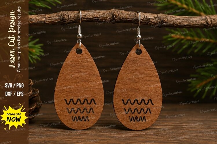 Minimalist Pattern Earrings Laser Cut SVG File minimalist ea example image 1