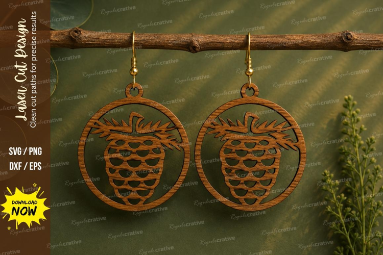 Pine Cone Earrings Laser Cut SVG File pine cone earrings svg