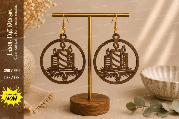 Birthday Cake Earrings Laser Cut SVG File birthday earrings