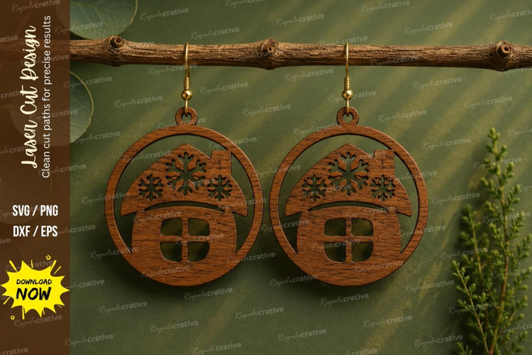 Christmas Gift Earrings Laser Cut SVG File christmas earring