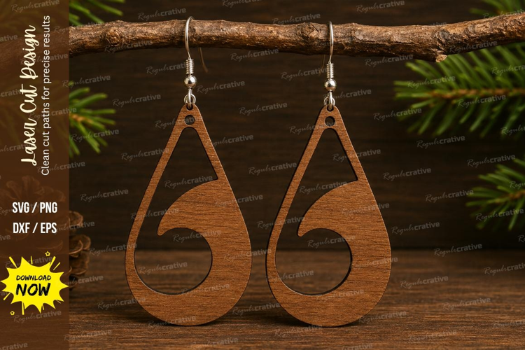 Minimalist Swirl Earrings Laser Cut SVG File swirl earrings