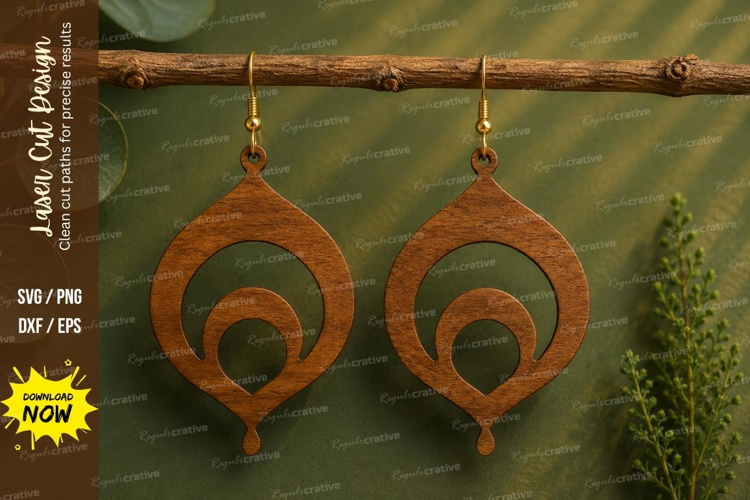 Peacock Teardrop Earrings Laser Cut SVG File peacock earring